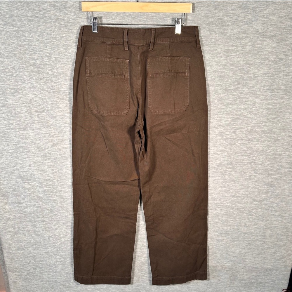 American Giant Pants‎ Womens 10 Brown Wide Leg Utility Workwear USA Cotton NEW - Picture 2 of 7